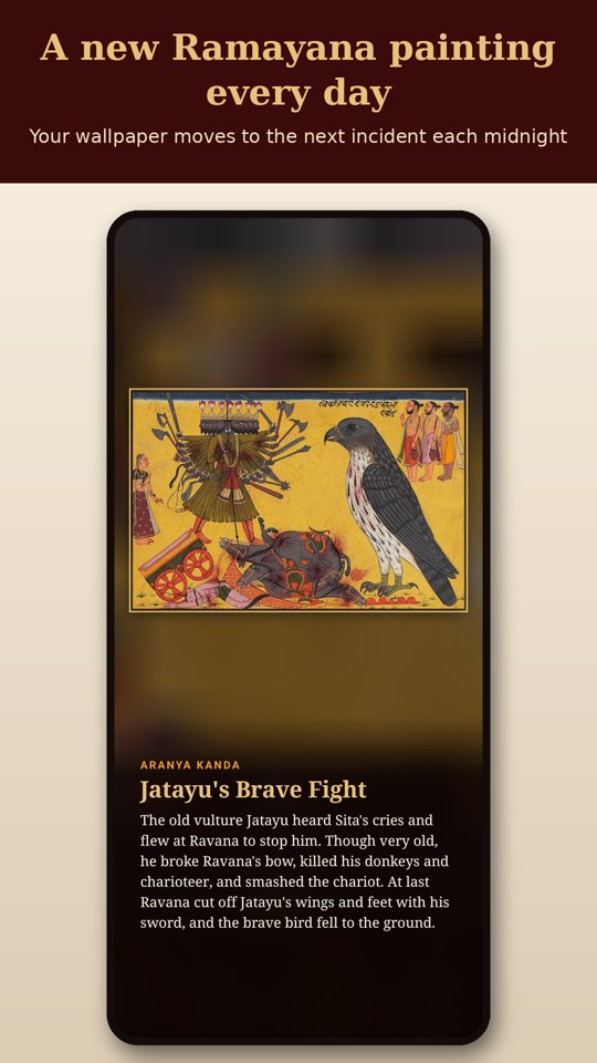 A Ramayana painting as the wallpaper